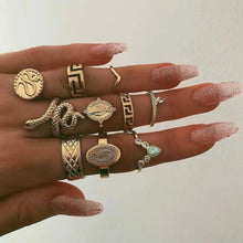 Load image into Gallery viewer, Snake Adjustable Bague Ring Set - 14