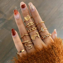 Load image into Gallery viewer, Snake Adjustable Bague Ring Set - 17