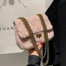 Load image into Gallery viewer, Soft Faux Fur Flap Crossbody Bag