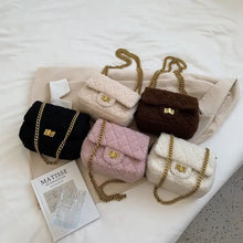Load image into Gallery viewer, Soft Faux Fur Flap Crossbody Bag