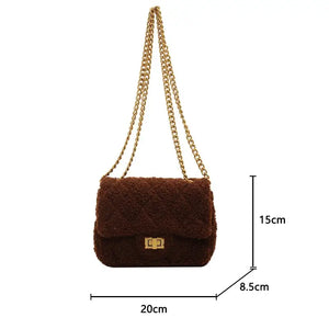 Soft Faux Fur Flap Crossbody Bag