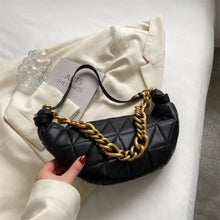 Load image into Gallery viewer, Soft PU Leather Quilted Clutch - black