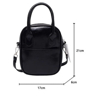 Solid Color PU Leather Crossbody Bag