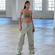 Load image into Gallery viewer, Solid Y2k Loose Low Waist Trousers