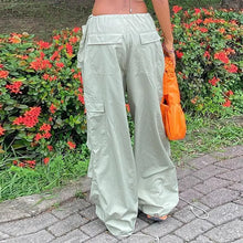 Load image into Gallery viewer, Solid Y2k Loose Low Waist Trousers