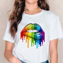 Load image into Gallery viewer, Sounds Gay I’m In T-shirt - RainbowLip-White / S