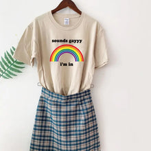 Load image into Gallery viewer, Sounds Gay I’m In T-shirt - SoundsGay-Khaki / XXL