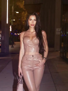 Spaghetti Strap Chain Short Top & Pants Set