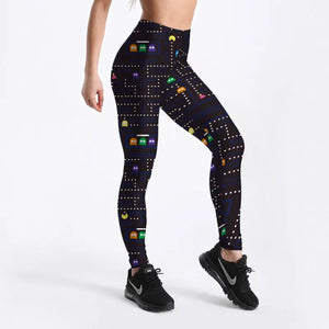 Spandex Fashion Cartoon Digital Print Legging - Lgs-3404 / M