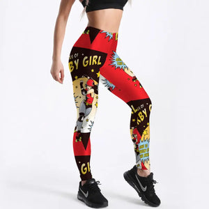 Spandex Fashion Cartoon Digital Print Legging - Lgs-4205 / S