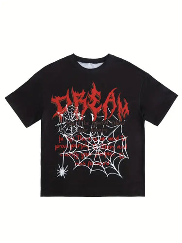 Spider Web Print Casual Tee - customized