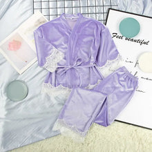 Load image into Gallery viewer, Splicing Velvet Sleepwear Pajamas Set