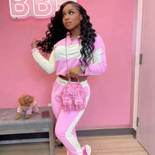 Load image into Gallery viewer, Sporty Zipper Sweatshirt &amp; Long Pants Suit Set