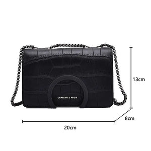 Stone Pattern PU Leather Hand Bag
