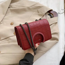 Load image into Gallery viewer, Stone Pattern PU Leather Hand Bag - Red