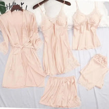Load image into Gallery viewer, Strap Top &amp; Pants Pajama Sleepwear Set - Champagne - A / M