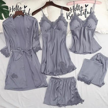 Load image into Gallery viewer, Strap Top &amp; Pants Pajama Sleepwear Set - Gray - A / XXL