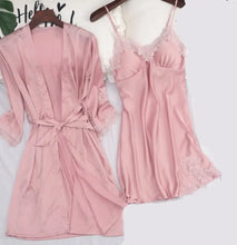 Load image into Gallery viewer, Strap Top &amp; Pants Pajama Sleepwear Set - Pink - B / M