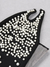 Load image into Gallery viewer, Strapless V Neck Beaded Midi Bandage Dress