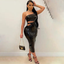 Load image into Gallery viewer, Street One Shoulder Hollow-out Women Mid Calf Dress