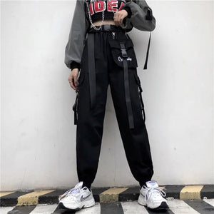 Streetwear Korean Wide Leg Techwear Harem Pants