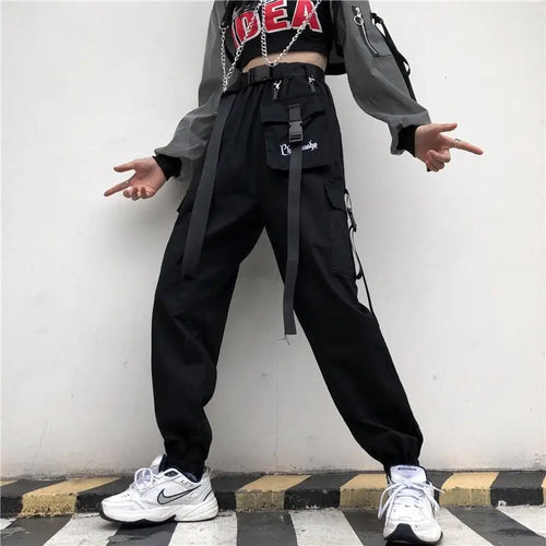 Streetwear Korean Wide Leg Techwear Harem Pants