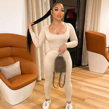 Load image into Gallery viewer, Streetwear Solid Tracksuit Long Sleeve Top &amp; Skinny Pants
