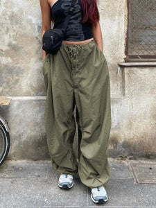 Take A Break Relaxed Wide Leg Sweatpants - green-cotton / M