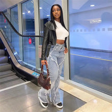 Load image into Gallery viewer, Tassel Baggy Wide Leg Pants High Waist Denim Jeans