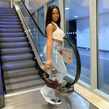 Load image into Gallery viewer, Tassel Baggy Wide Leg Pants High Waist Denim Jeans