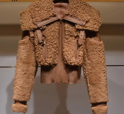 Thick Patchwork Faux Fur Coat