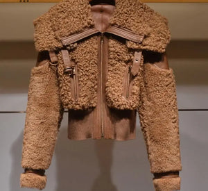 Thick Patchwork Faux Fur Coat