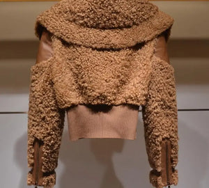 Thick Patchwork Faux Fur Coat