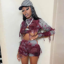 Load image into Gallery viewer, Tie Dye Bandage Top &amp; Biker Shorts