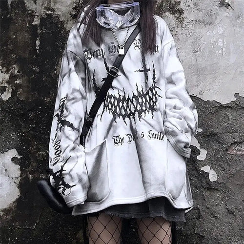 Tie Dye Gothic Smile Hoodie