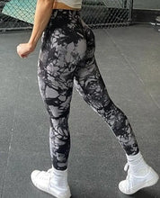 Load image into Gallery viewer, Tie Dye Ruched High Waist Push Up Leggings