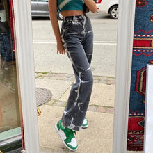 Load image into Gallery viewer, Tie Dye Slim Denim High Waist Trousers Jeans - gray / L