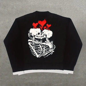 Till Death Do Us Part Letter Print Sweater - Black / S(4)