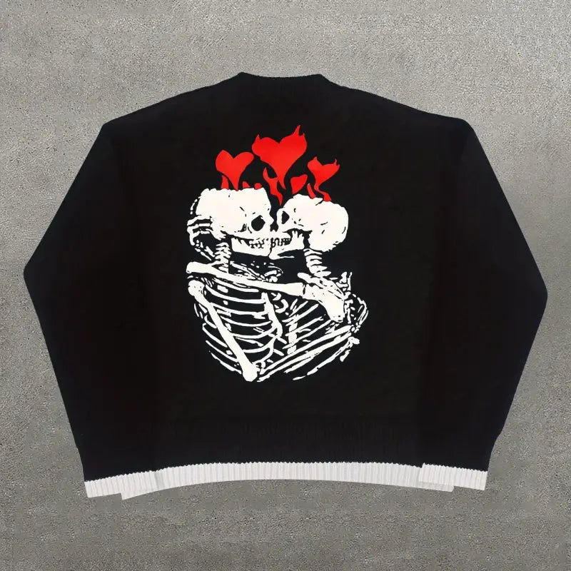 Till Death Do Us Part Letter Print Sweater - Black / S(4)