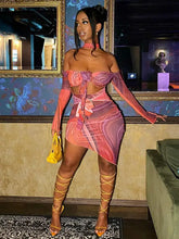 Load image into Gallery viewer, On Top Of It Cut Out Mini Dress - Purple Printed / S