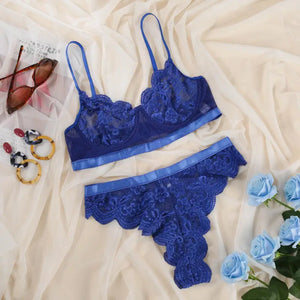 Transparent Underwire Lace Lingerie Set