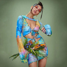 Load image into Gallery viewer, Tropic Butterfly Mesh Dress - B / S