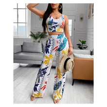 Load image into Gallery viewer, Tropical Print Tank Top &amp; Pocket Design Pants Set