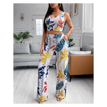 Load image into Gallery viewer, Tropical Print Tank Top &amp; Pocket Design Pants Set