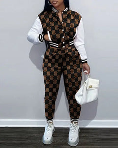 Two Piece Baseball Tracksuit Set