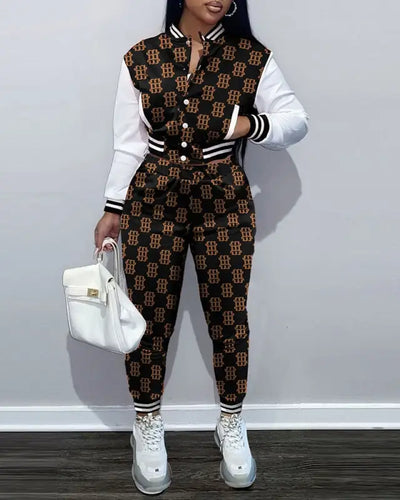 Two Piece Baseball Tracksuit Set