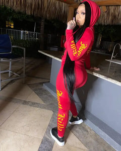 Two-pieces Sporty Letter Print Women Pants Set