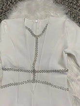 Load image into Gallery viewer, V Neck Diamond Chain Mini Bandage Dress
