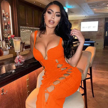 Load image into Gallery viewer, V-Neck Hollow Out Bandage Dress