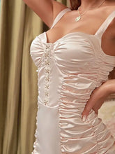 Load image into Gallery viewer, V-Neck Sleeveless Ruched Mini Bodycon Dress